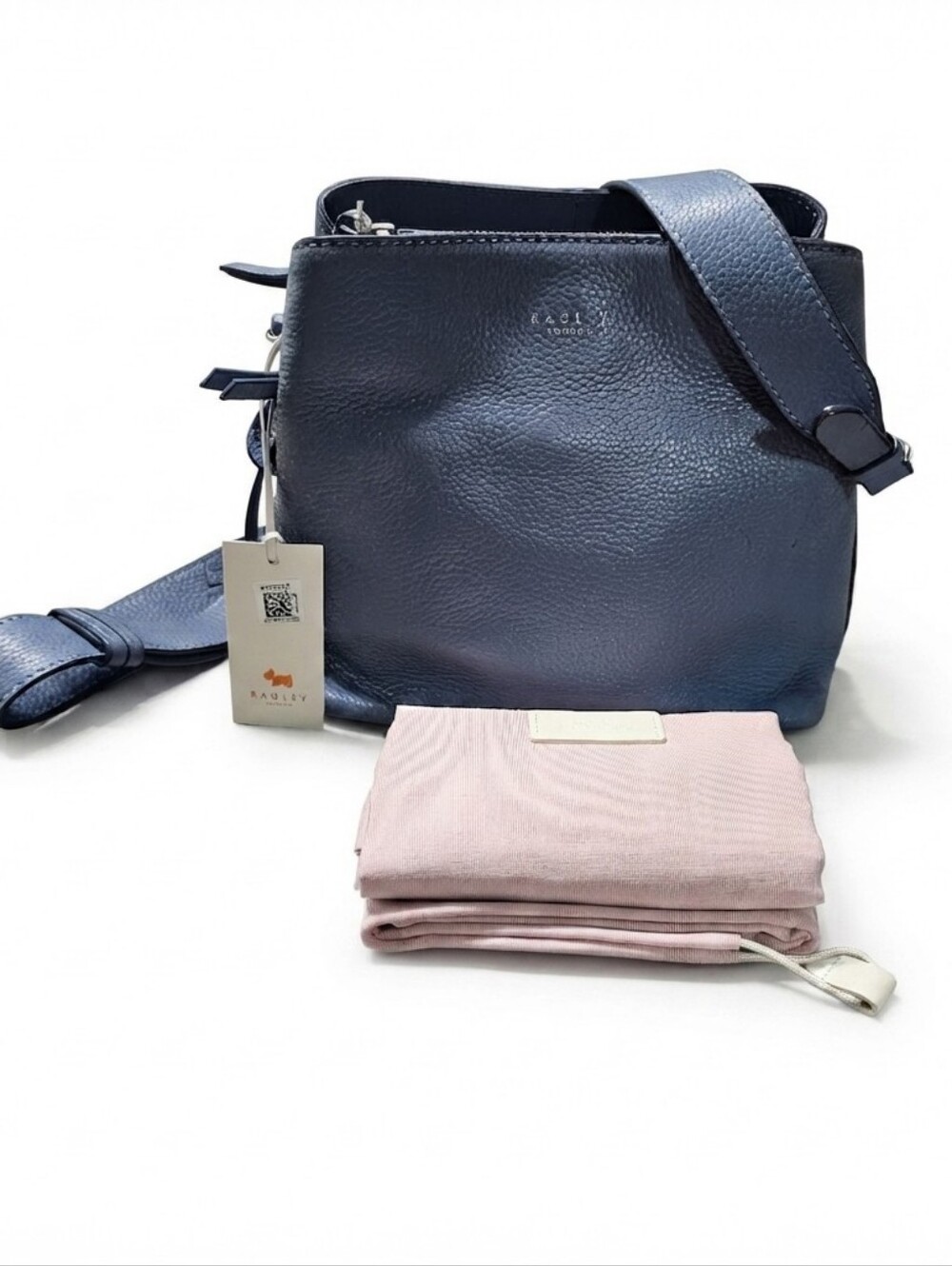 NWT Radley London Dukes Place Medium Blue  Leather Crossbody Bag + Dust Bag